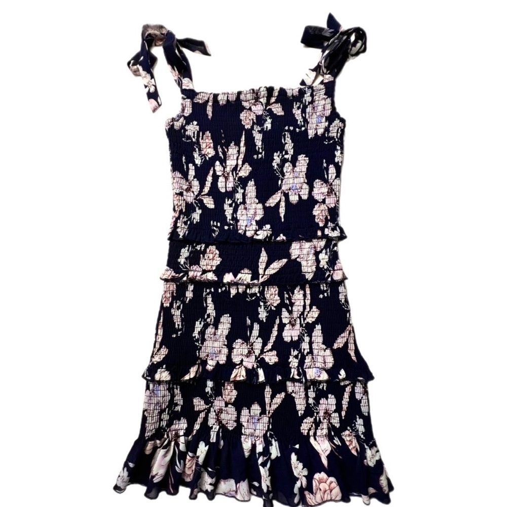 Floral Ruffle Dress with Bow Straps